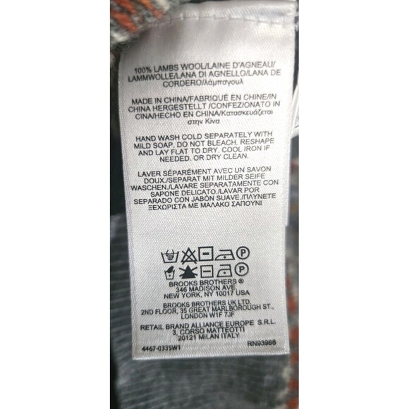 Brooks Brothers Scottish Lambswool Sweater Gray Fair Isle  Mens  Medium - Picture 6 of 6